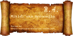 Miklóska Antonella névjegykártya